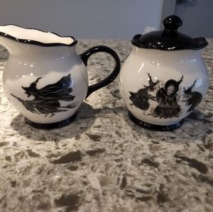 Witch/Raven Sugar/Creamer Set Halloween 2022